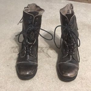 Distressed Leather booties/combat boots